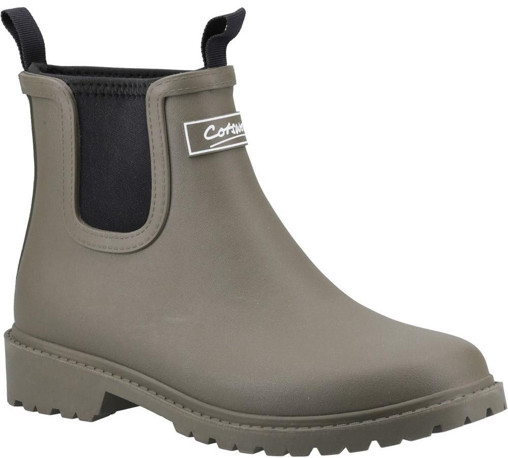 Cotswold Barton womens khaki neoprene waterproof short wellington boots