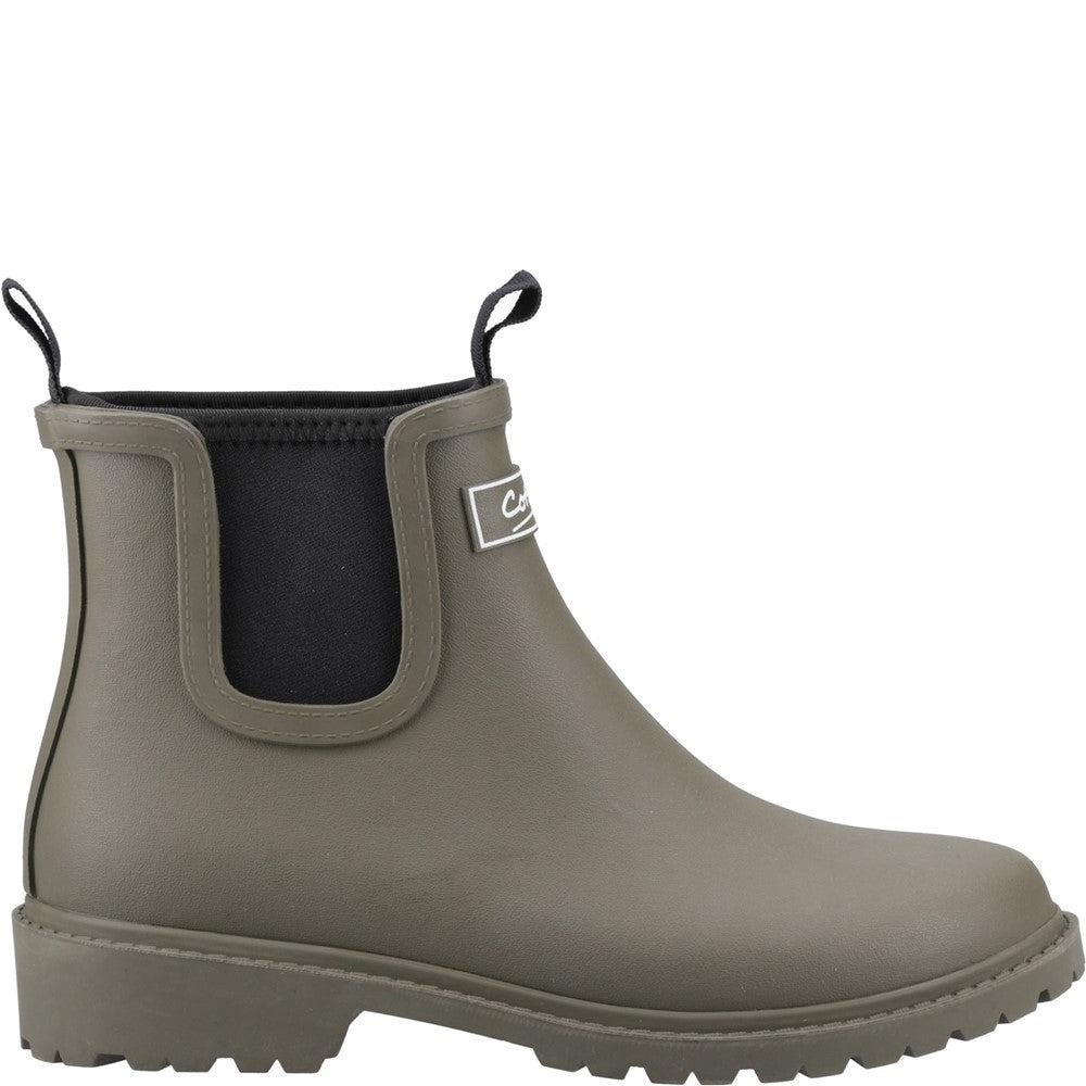 Cotswold Barton womens khaki neoprene waterproof short wellington boots
