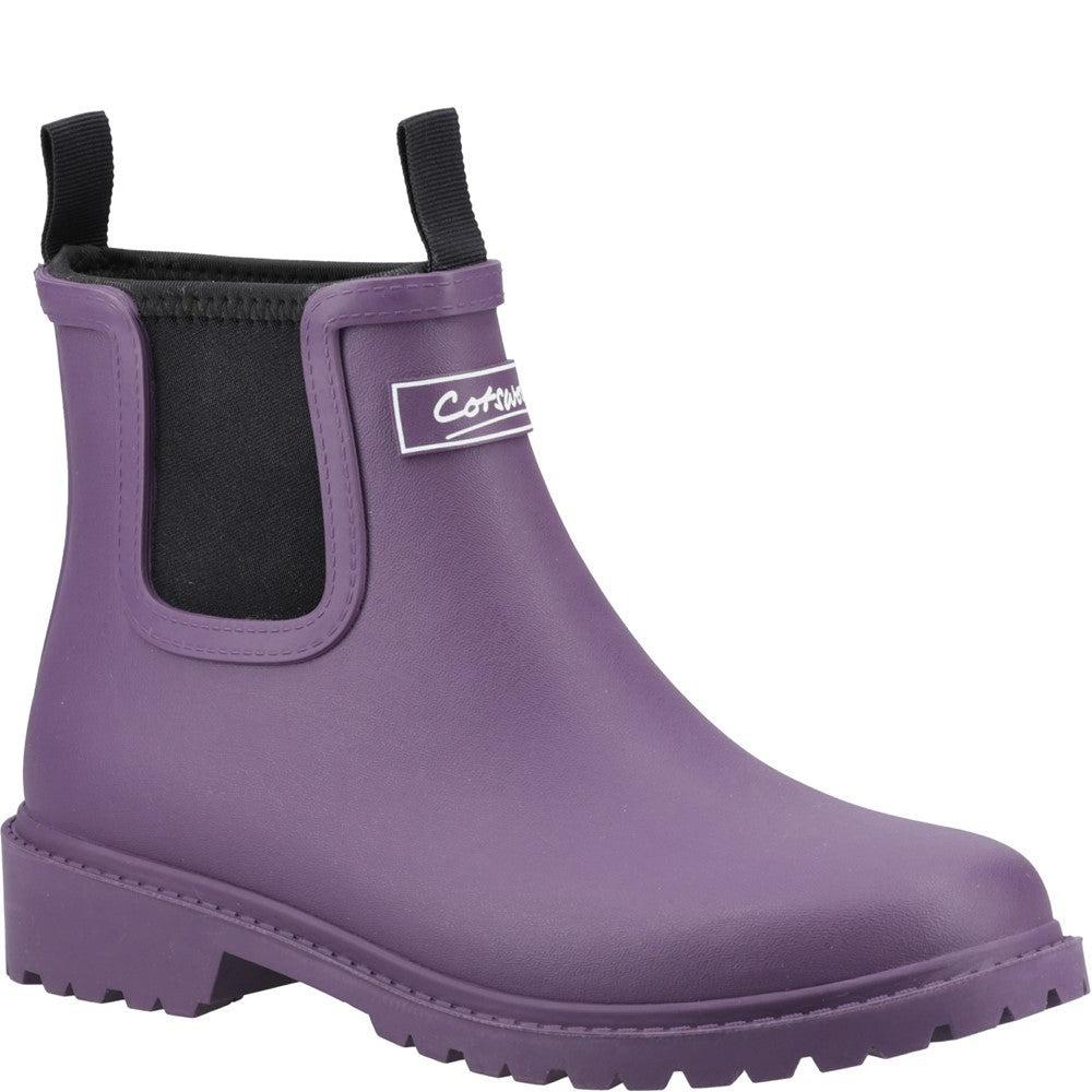 Cotswold Barton womens purple neoprene waterproof short wellington boots