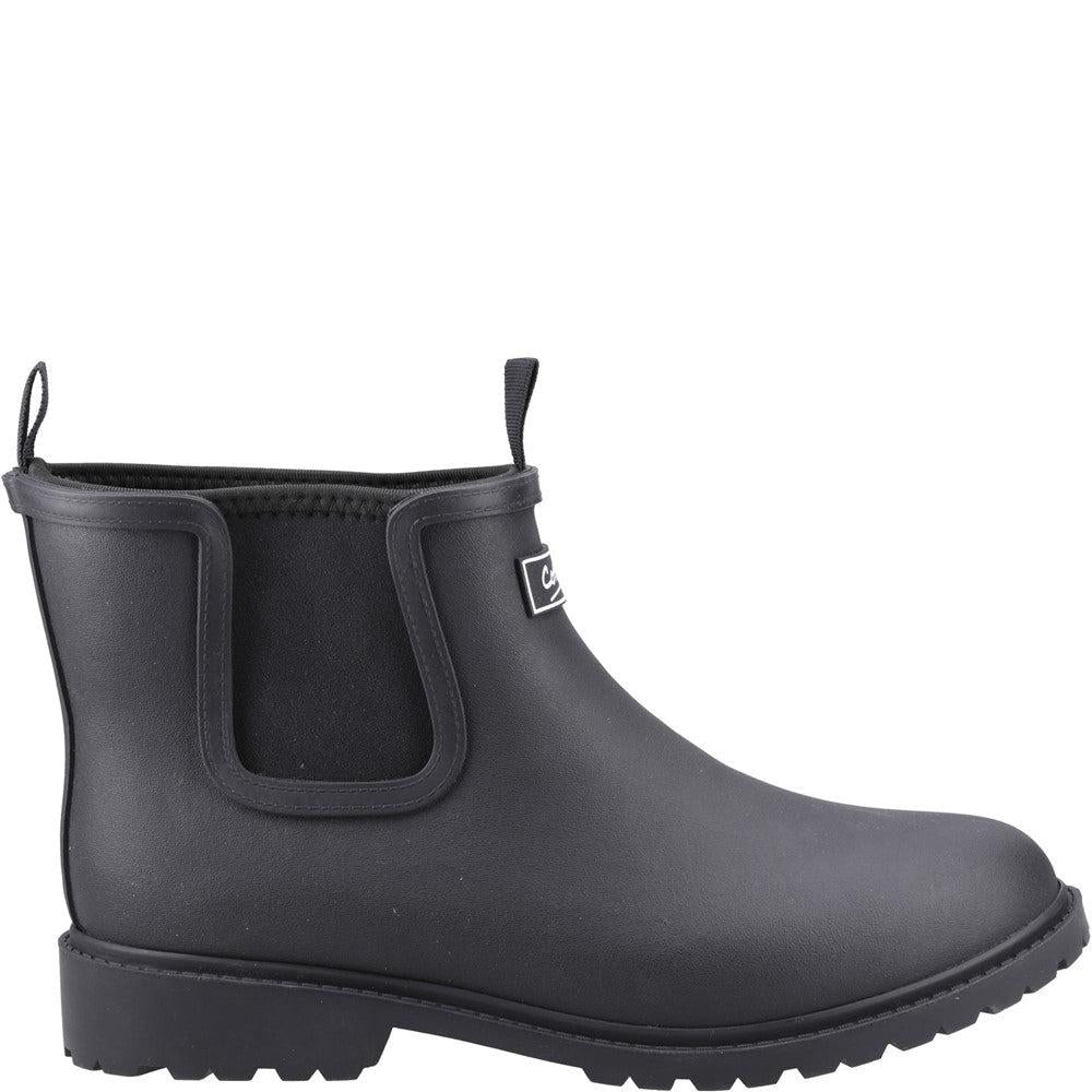 Cotswold Barton black neoprene waterproof short wellington boots