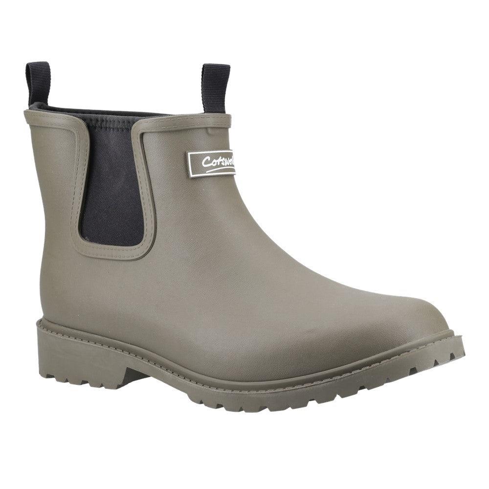 Cotswold Barton khaki neoprene waterproof short wellington boots