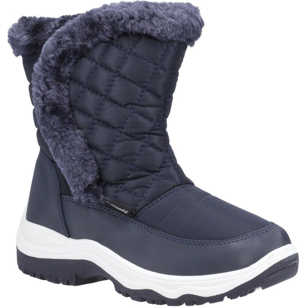 Cotswold Butterrow womens navy blue fur lined warm winter snow boots