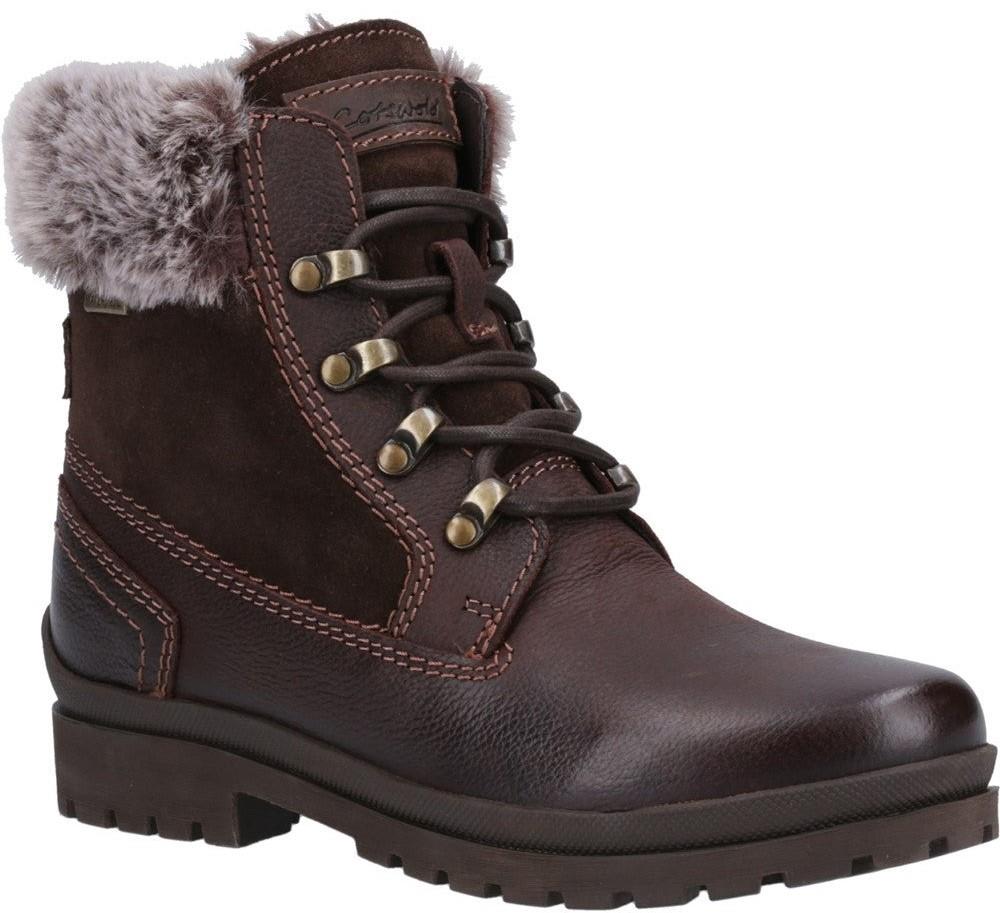 Cotswold Evenlode womens brown lined warm winter ankle boots