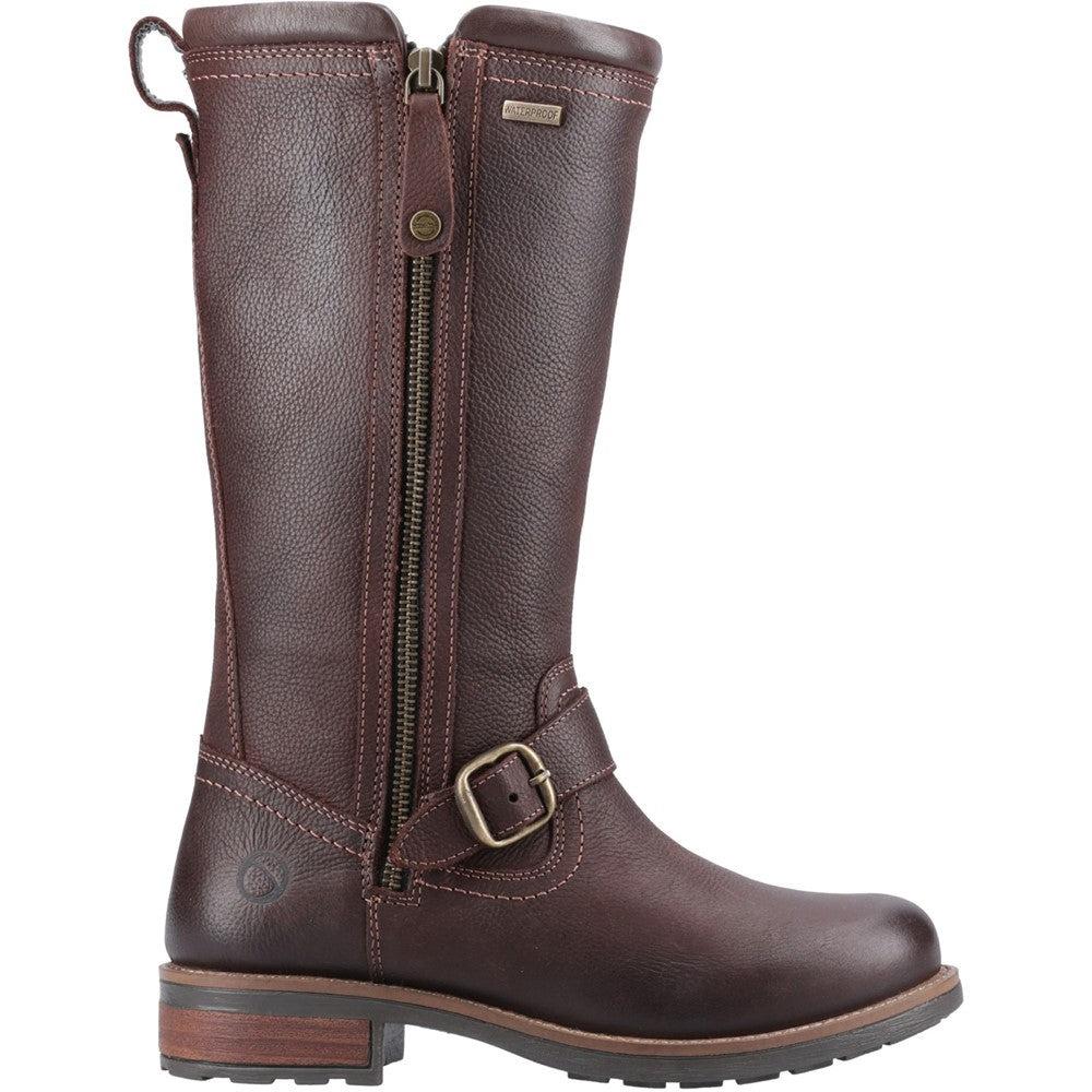 Cotswold Bourton womens brown waterproof warm fur lined biker boots