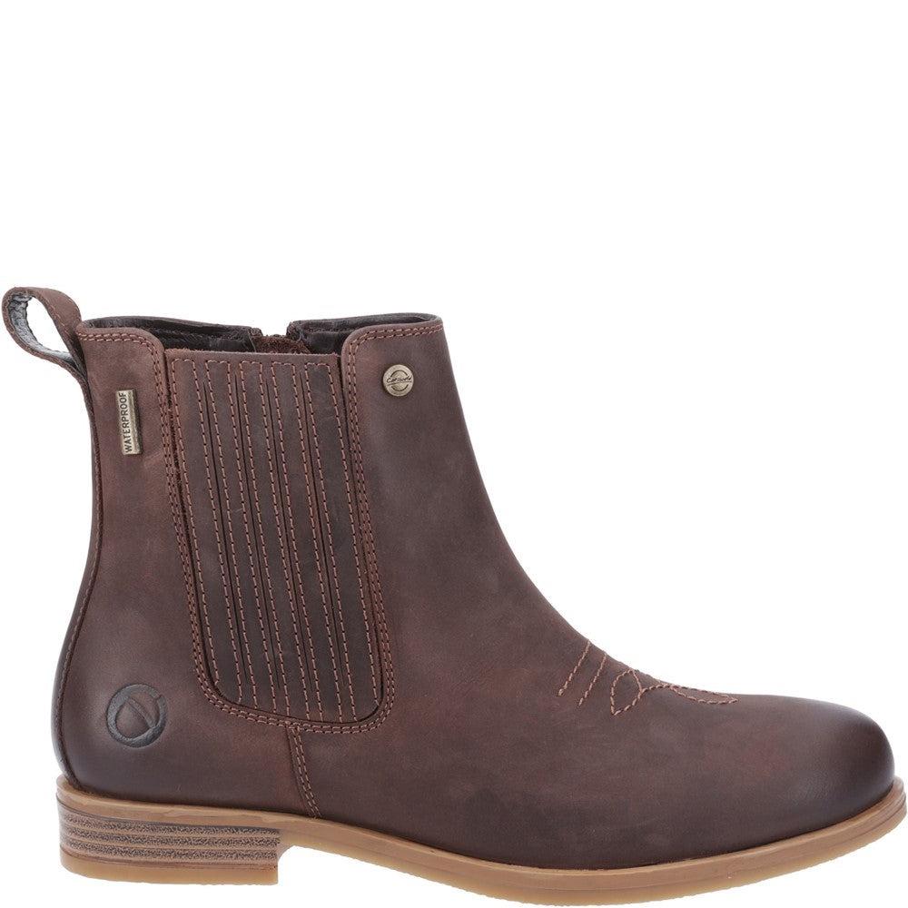 Cotswold Didbrook womens brown memory foam ankle Chelsea dealer boots