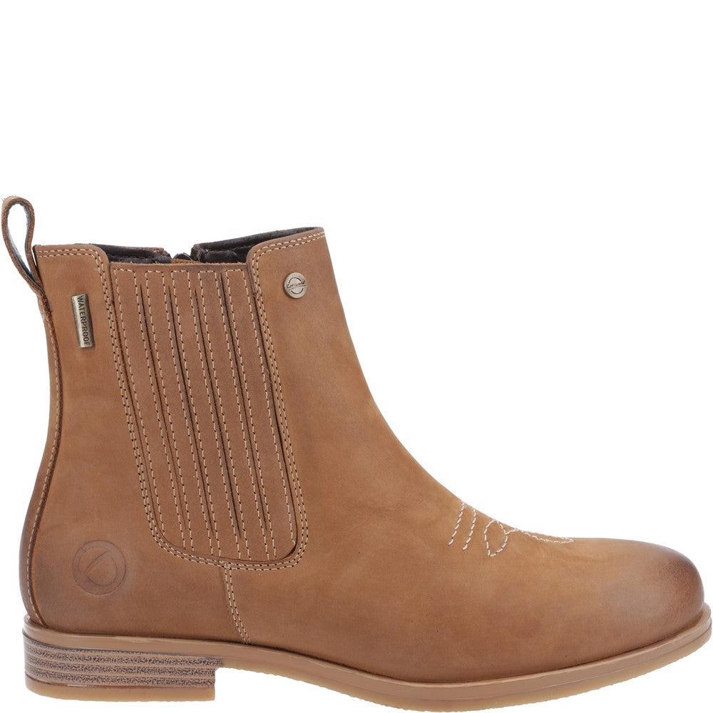 Cotswold Didbrook womens tan memory foam ankle Chelsea dealer boots