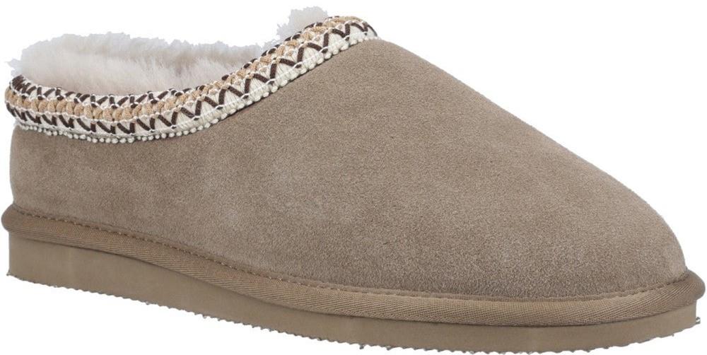 Cotswold Foxmoor womens taupe suede warm lined slippers