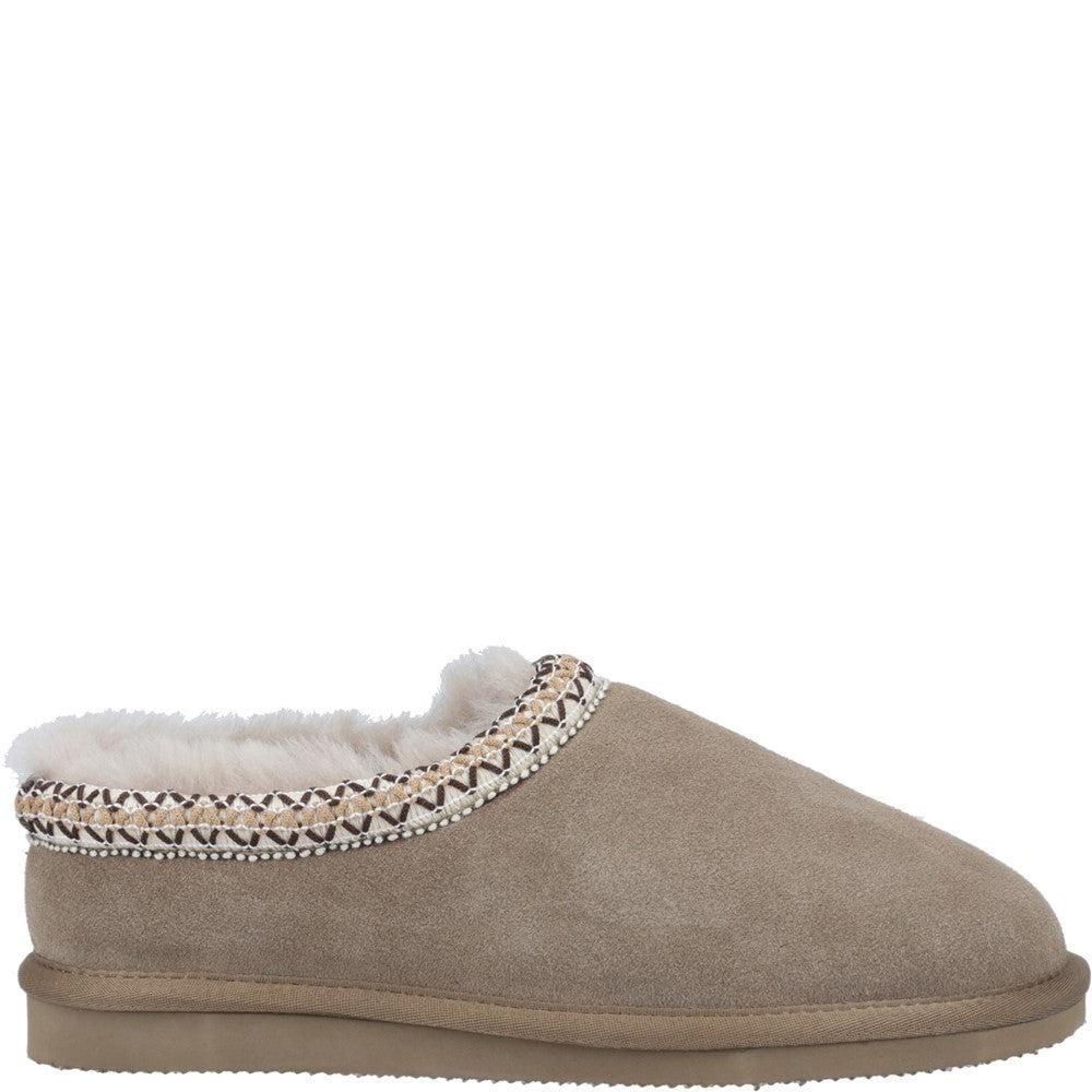 Cotswold Foxmoor womens taupe suede warm lined slippers