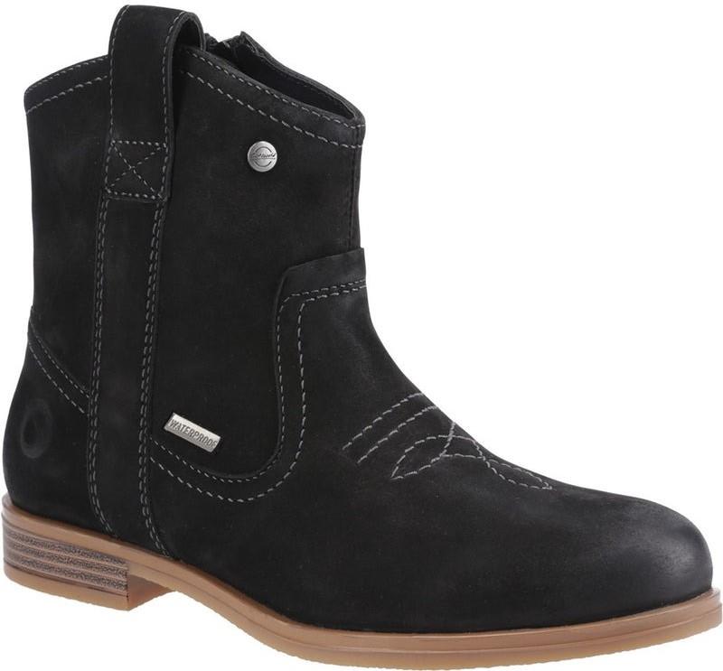 Cotswold Signet womens black memory foam side zip country cowboy ankle boots