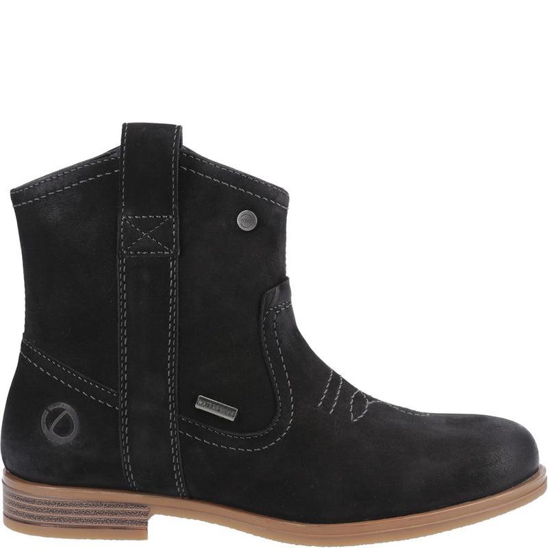 Cotswold Signet womens black memory foam side zip country cowboy ankle boots