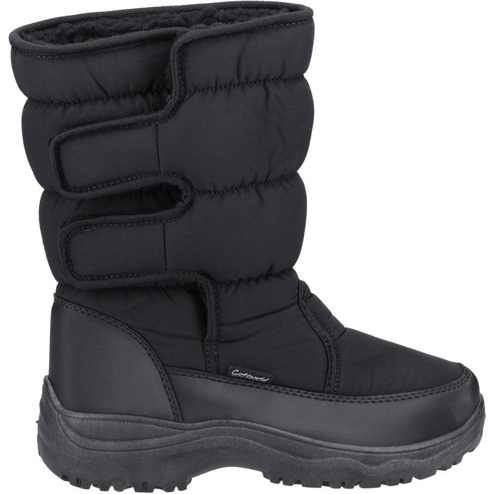 Cotswold Welland womens black water resistant winter snowboots