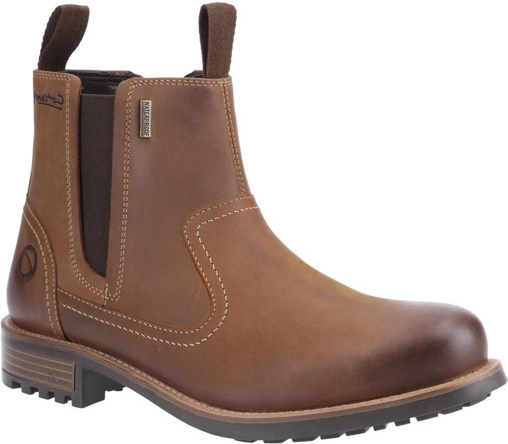 Cotswold Worcester light brown leather waterproof country Chelsea dealer boots