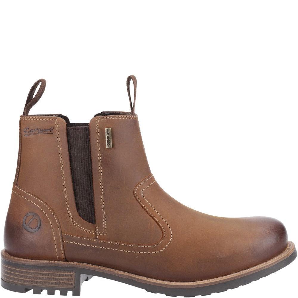 Cotswold Worcester light brown leather waterproof country Chelsea dealer boots