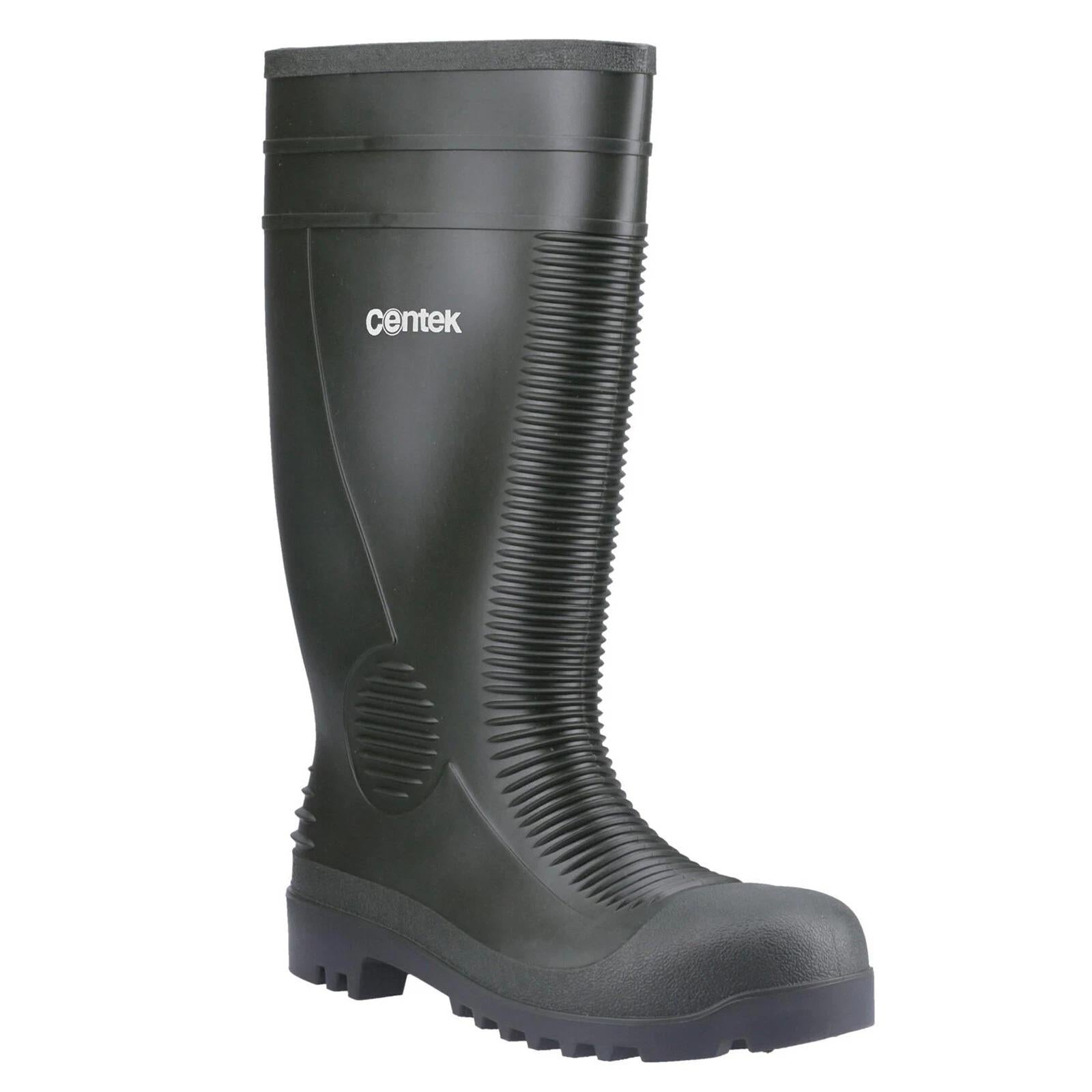 Centek S5 green steel toe/midsole waterproof safety work wellington boots FS340