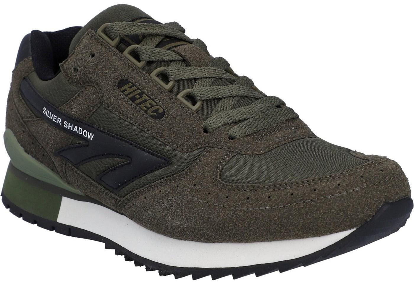 Hi-Tec Silver Shadow OG dark olive green retro 80's running trainers shoes