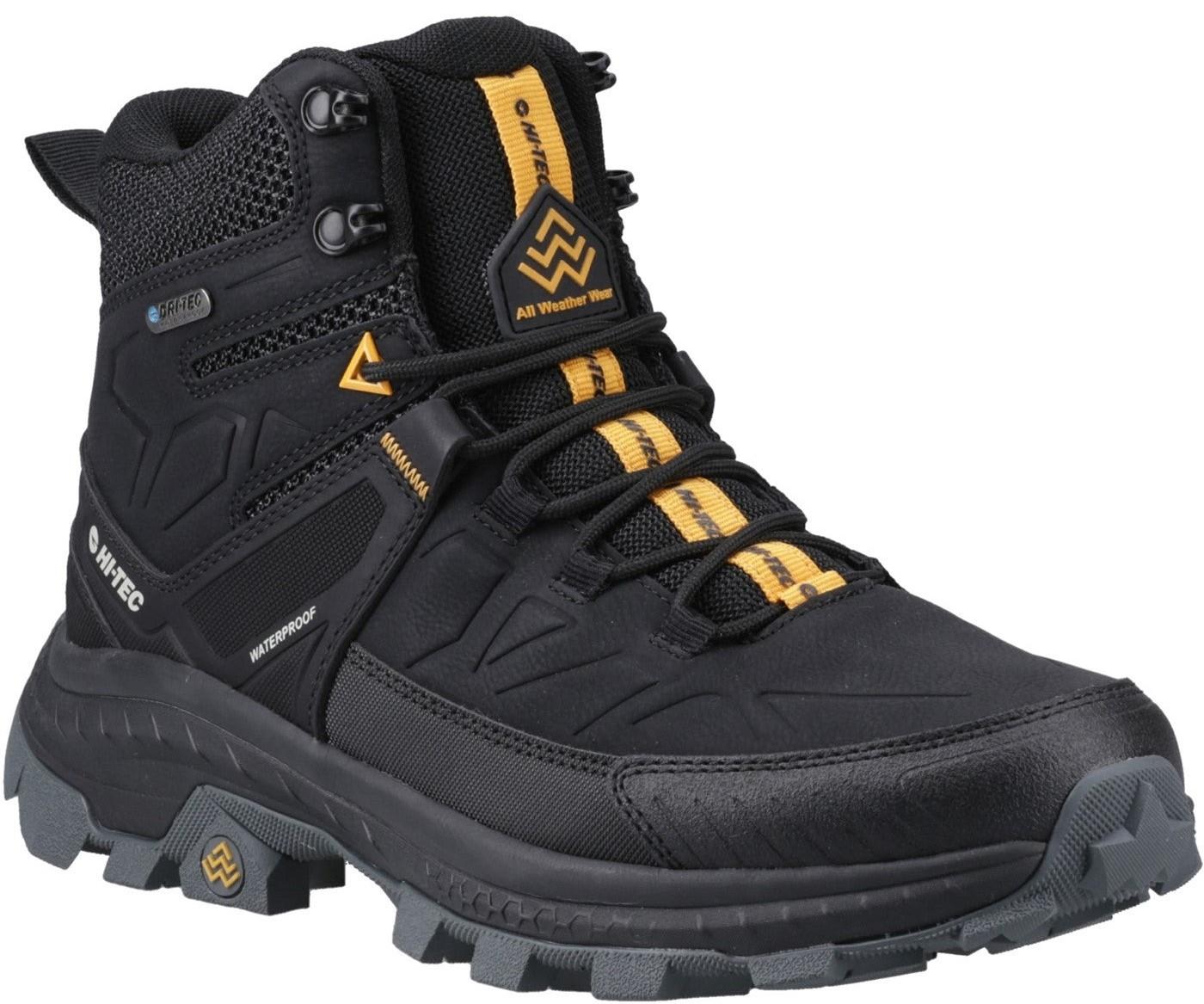 Hi-Tec Rainer black waterproof breathable walking hiking lace up boots