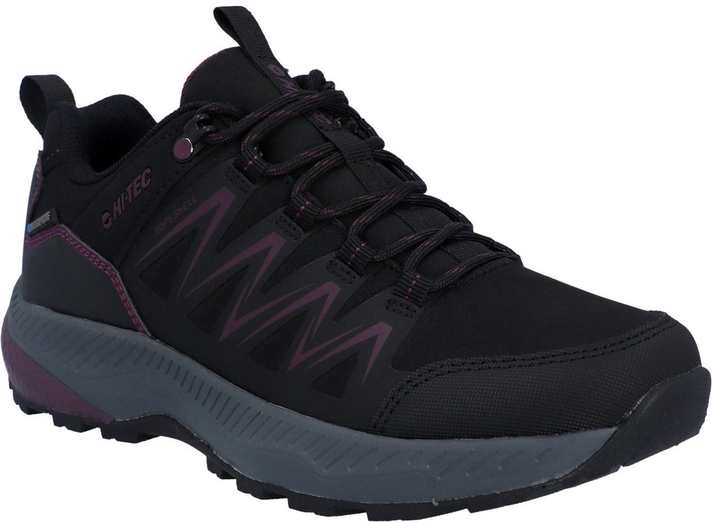 Hi-Tec Stealth Low womens black/purple waterproof trail hiking walking shoes