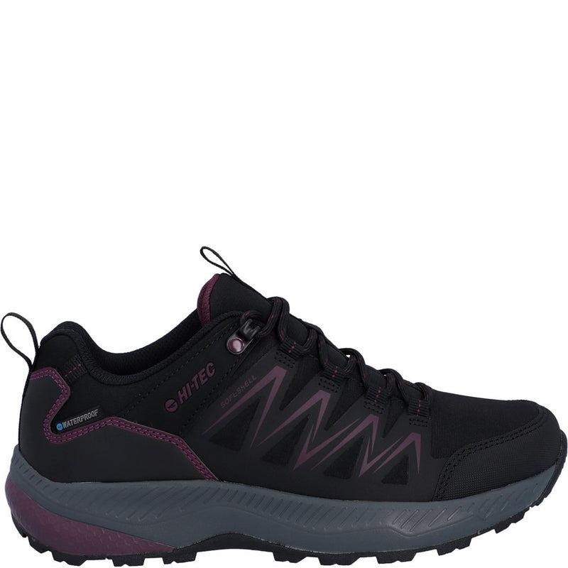 Hi-Tec Stealth Low womens black/purple waterproof trail hiking walking shoes
