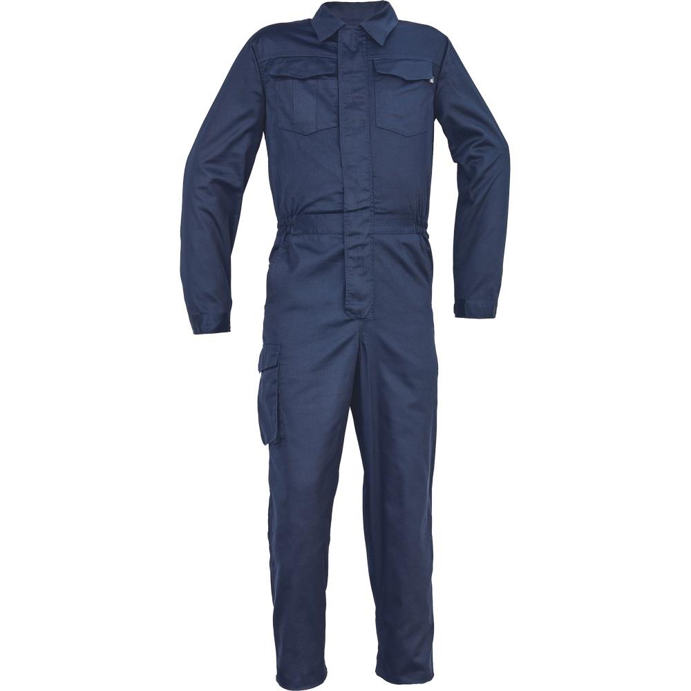 Cerva ARONA navy polycotton zip-front multi-pocket coverall - adjustable leg length
