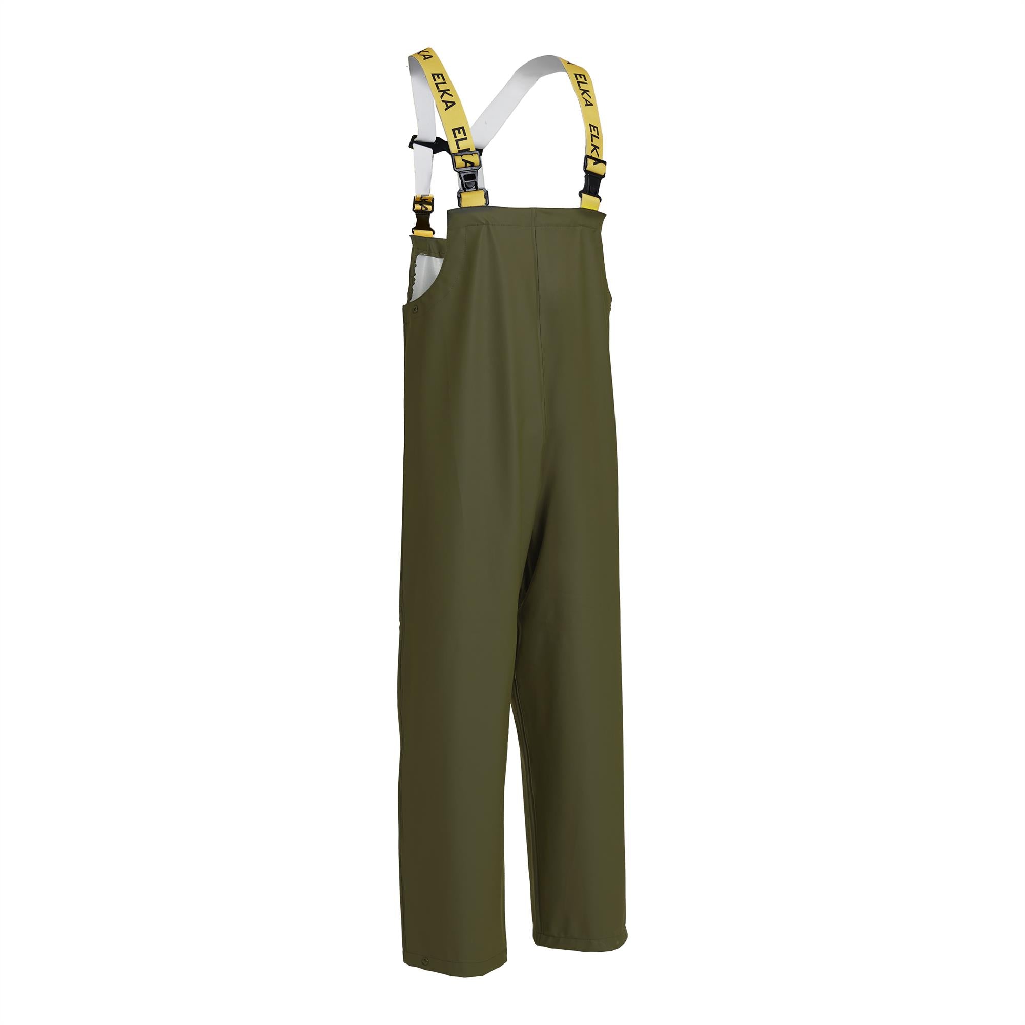Elka olive green waterproof agricultural bib and brace salopette