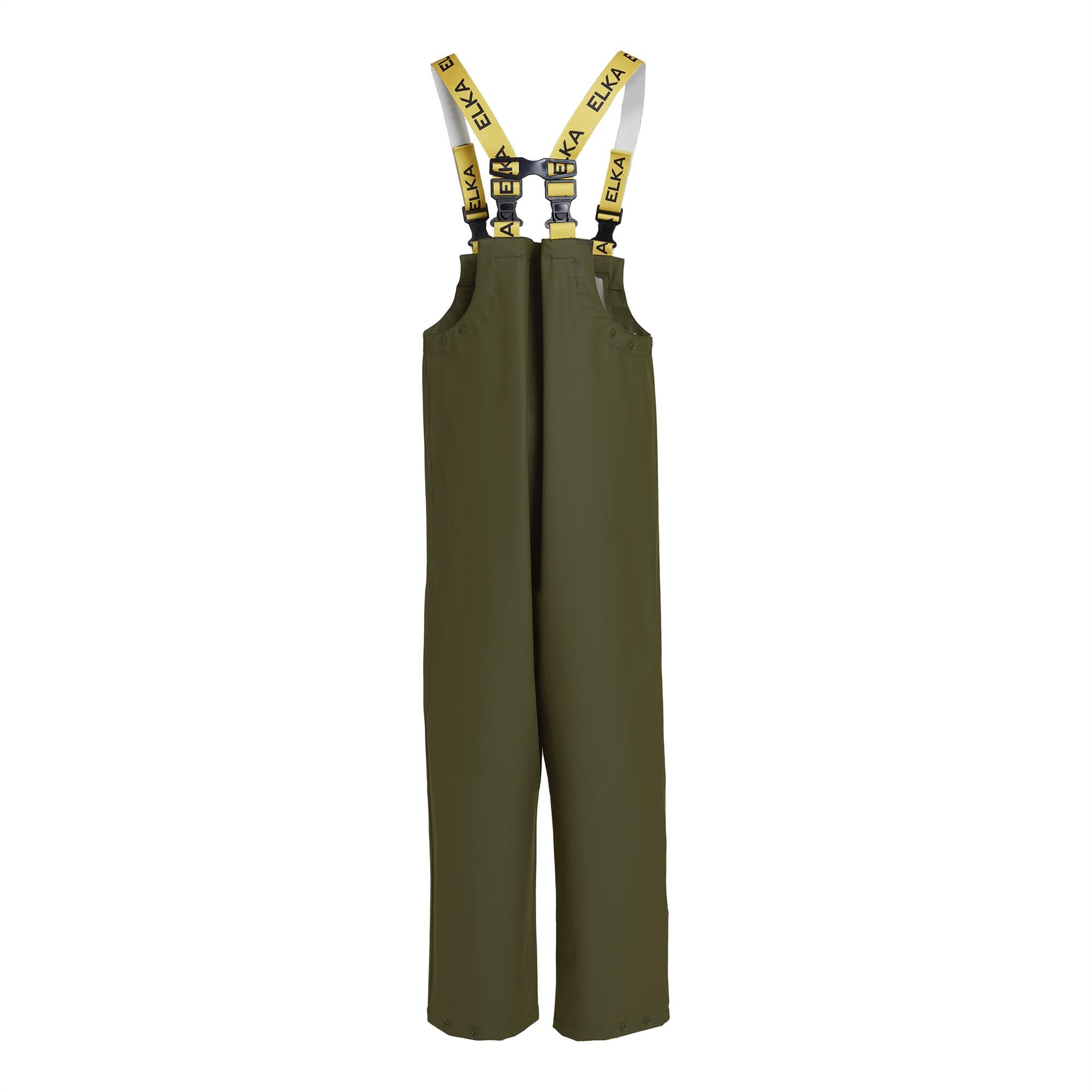 Elka olive green waterproof agricultural bib and brace salopette