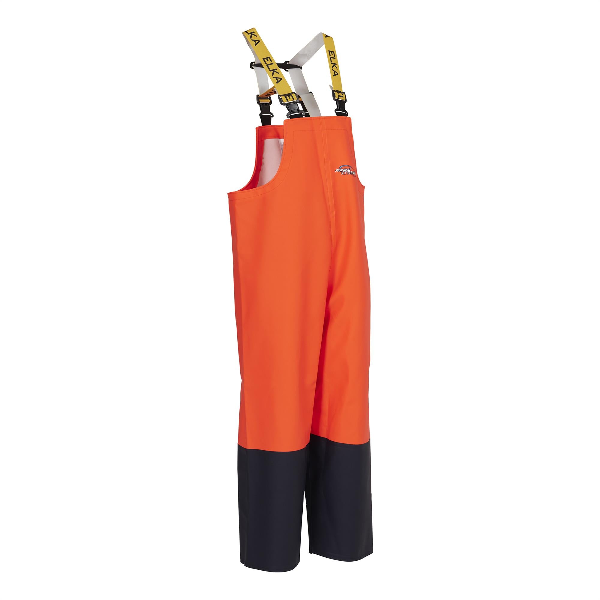 Elka Fishing Xtreme orange waterproof cold and fish oil resistant bib & brace salopette