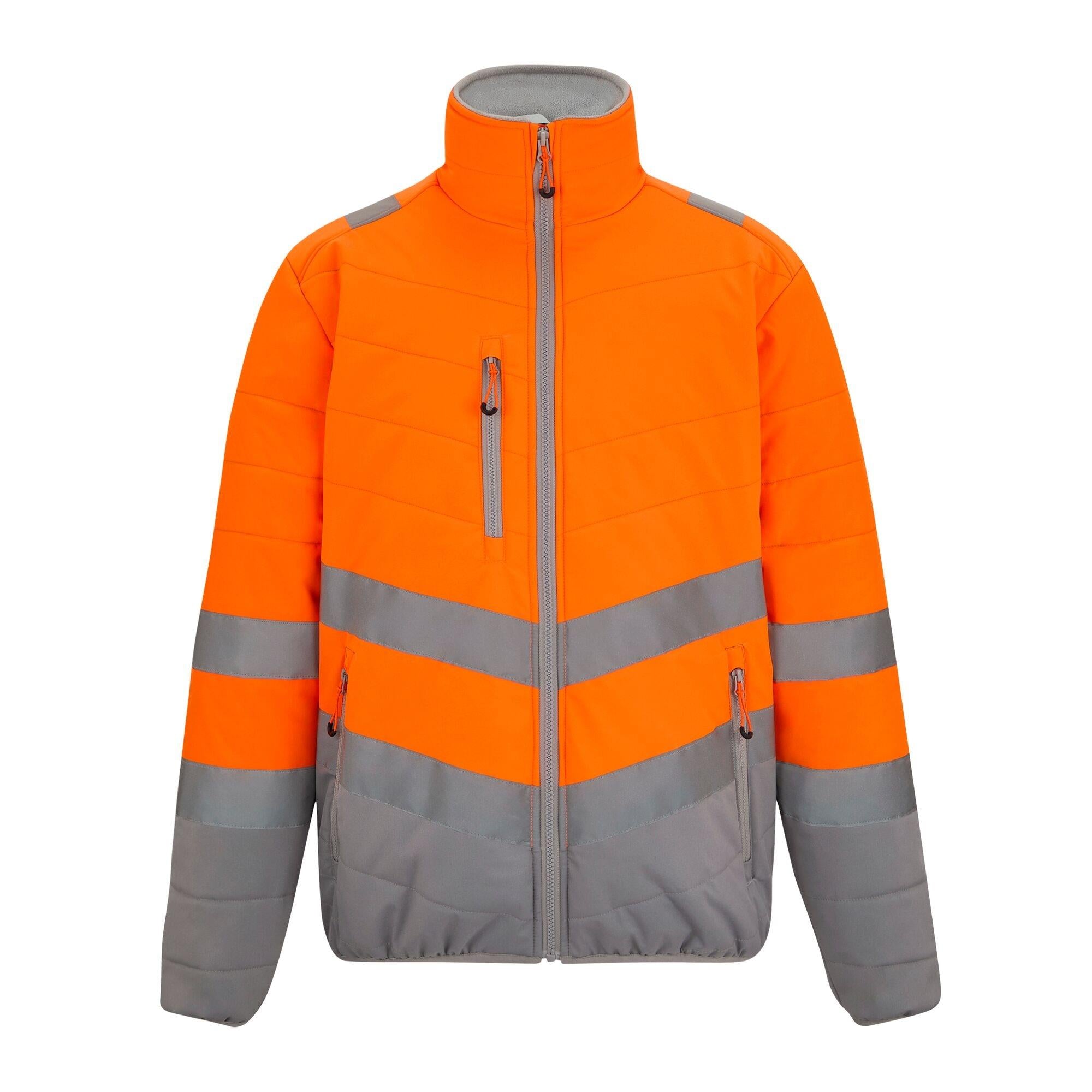 Regatta orange high visibility two tone thermal waterproof work jacket TRA943