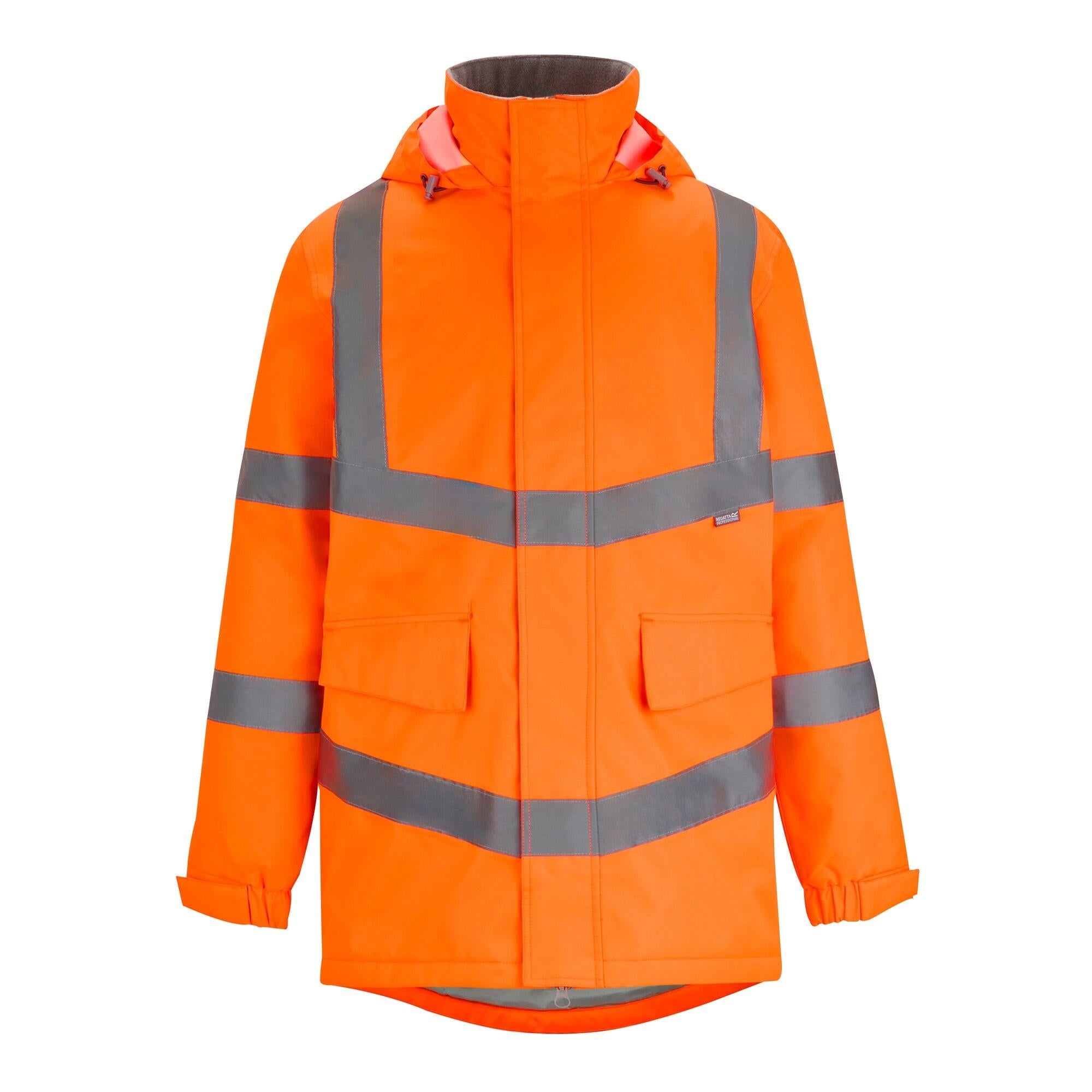 Regatta Hi-Vis Pro Contract Dover orange waterproof work parka jacket TRW600