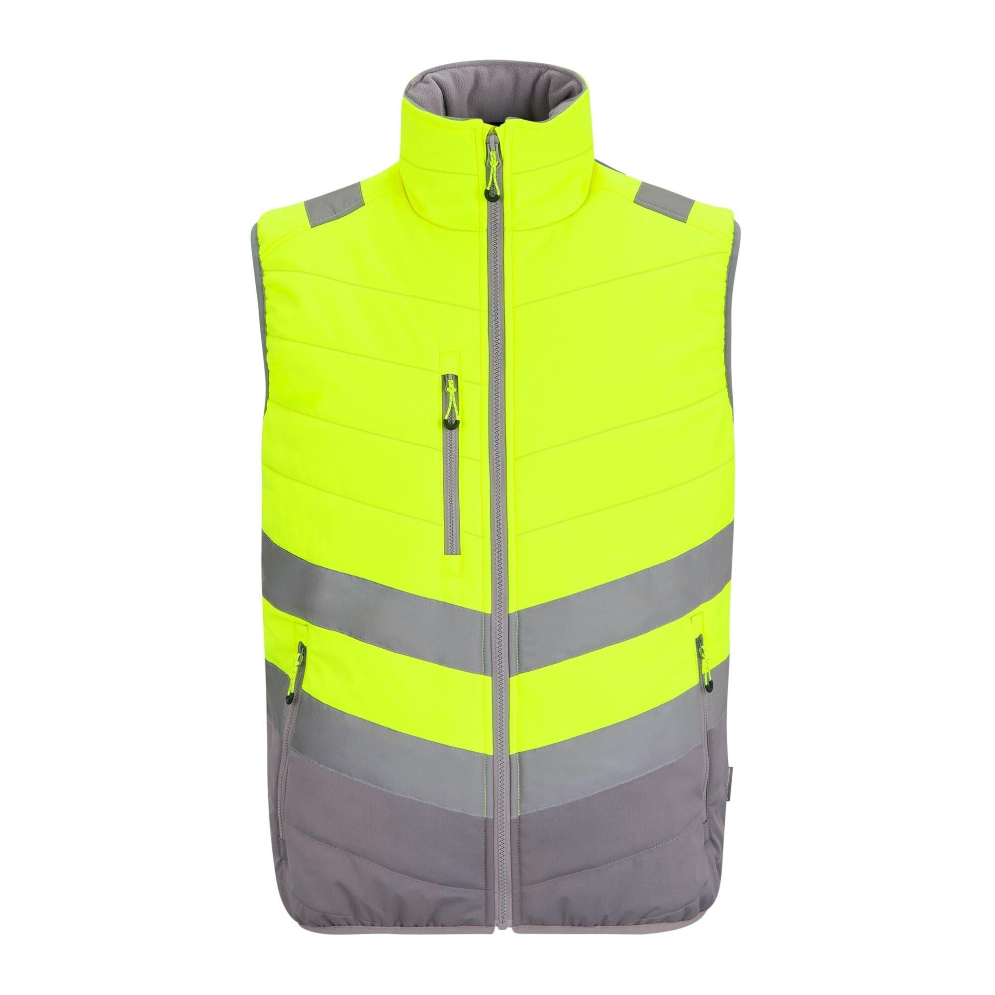Regatta yellow high visibility two tone thermal work bodywarmer TRB202