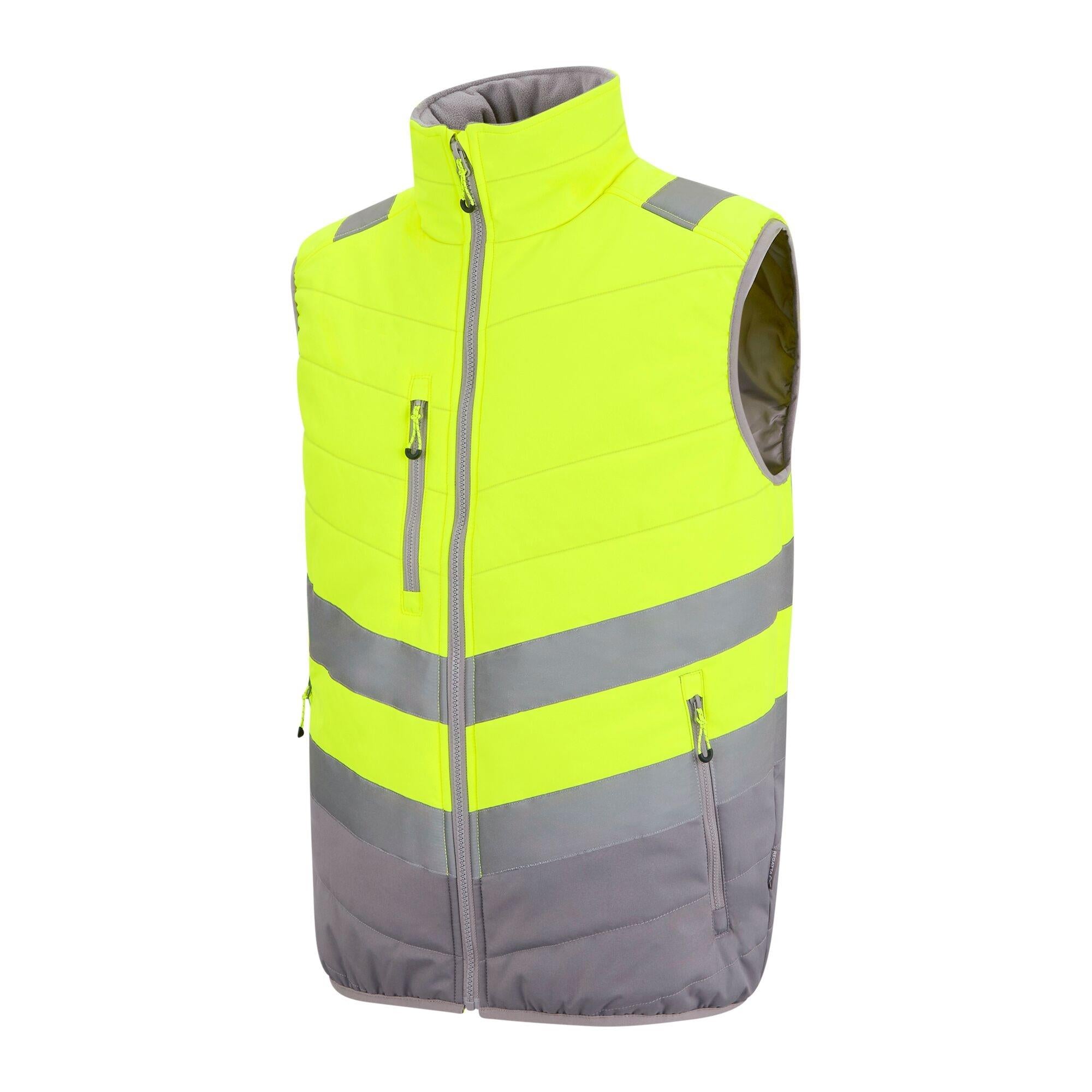 Regatta yellow high visibility two tone thermal work bodywarmer TRB202