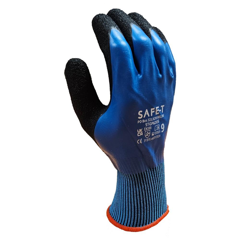 Waterproof latex crinkle grip palm wet and dry handling gloves