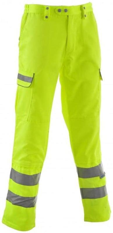 Pulsar yellow polycotton twill combat work cargo trousers to EN471 size 10 or 14