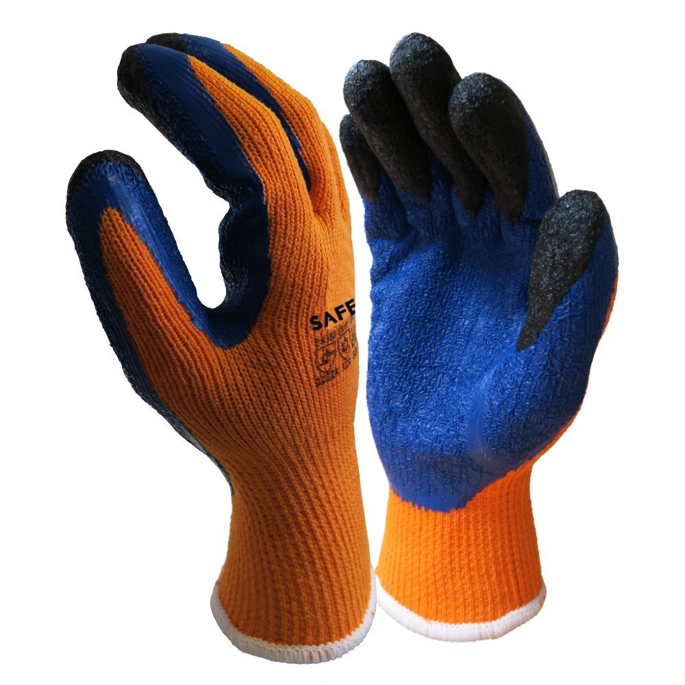 Latex thermal reinforced finger tips cold store glove tested to -30