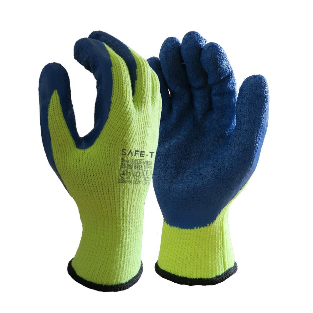 High visibility yellow thermal latex glove tested to -30