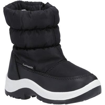 Cotswold Tirely black kids side-zip winter snow boot wellingtons