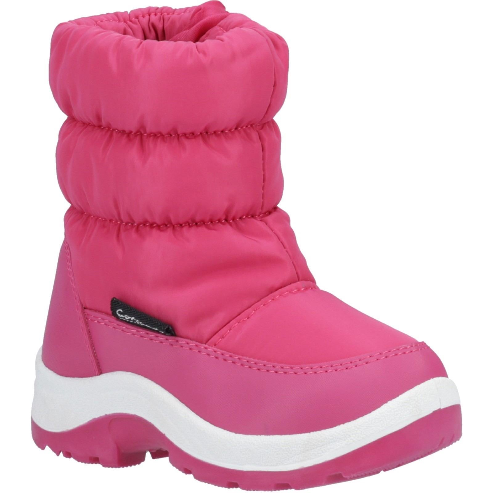 Cotswold Tirely pink girls side-zip winter snow boot wellingtons