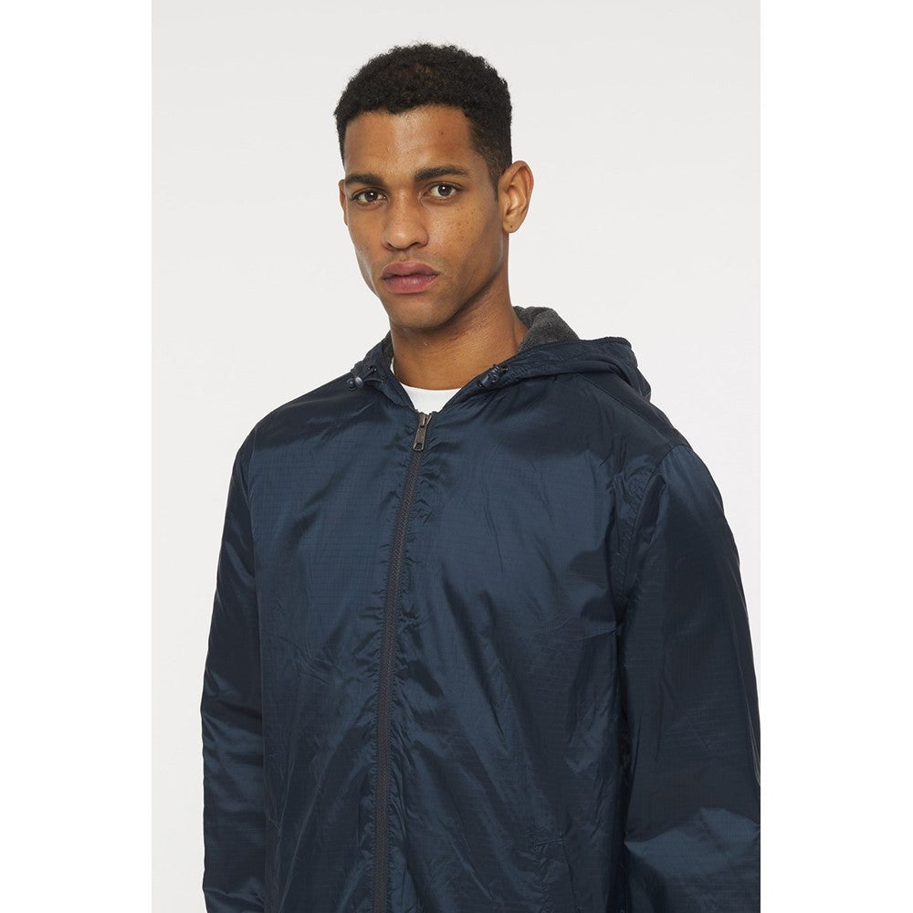 Dickies men's navy nylon waterproof fleece-lined hooded rain jacket