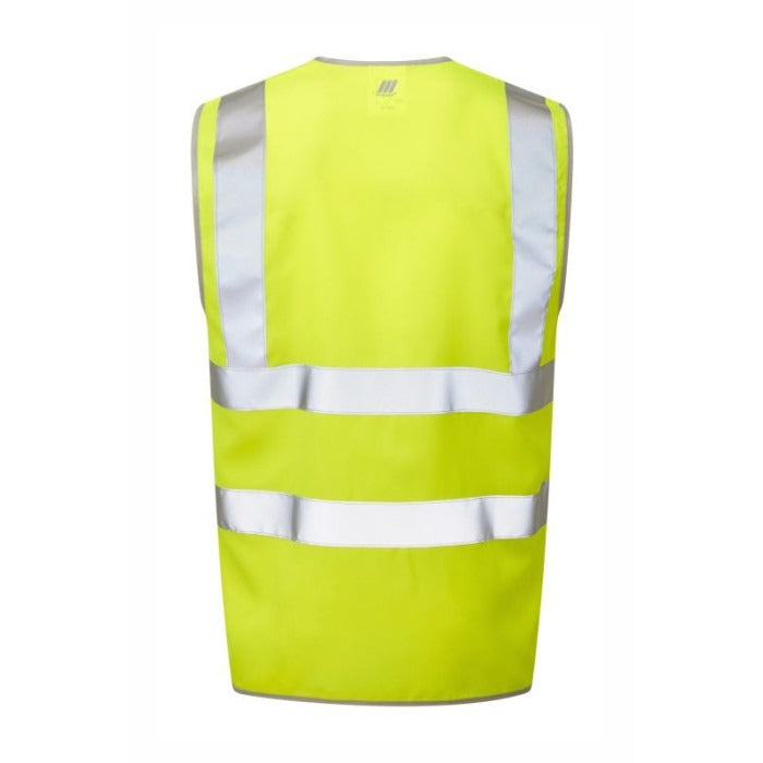 PULSAR® high-visibility yellow zip-front work waistcoat #P197