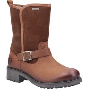 Cotswold Randwick women's brown smooth leather/suede waterproof calf-length boot