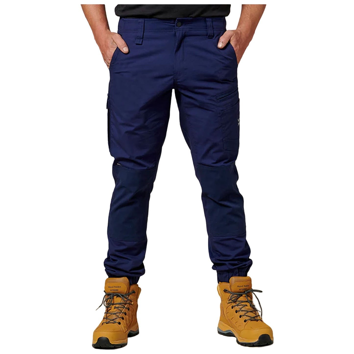 Hard Yakka Raptor navy men's recycled cotton-mix cuffed ankle work trouser