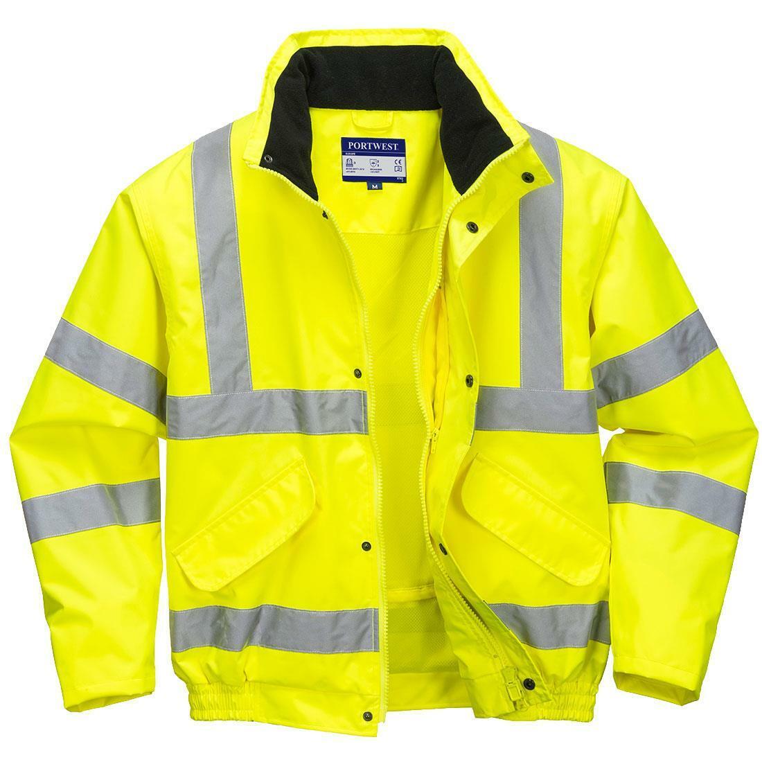Portwest high-visibility yellow waterproof breathable bomber jacket #RT62