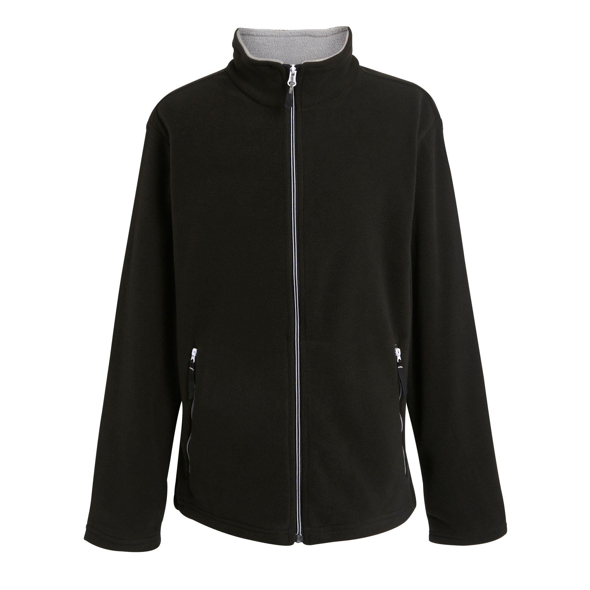 Regatta Ascender black/grey men's recycled fabric full-zip brushed fleece #TRF725