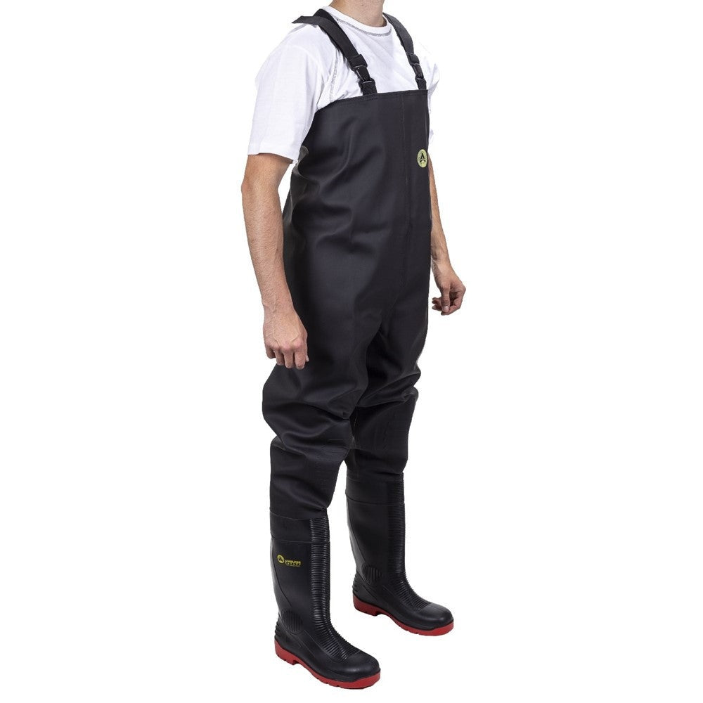 Amblers Danube S5 black pvc steel toe/midsole safety chest wader #1000CW